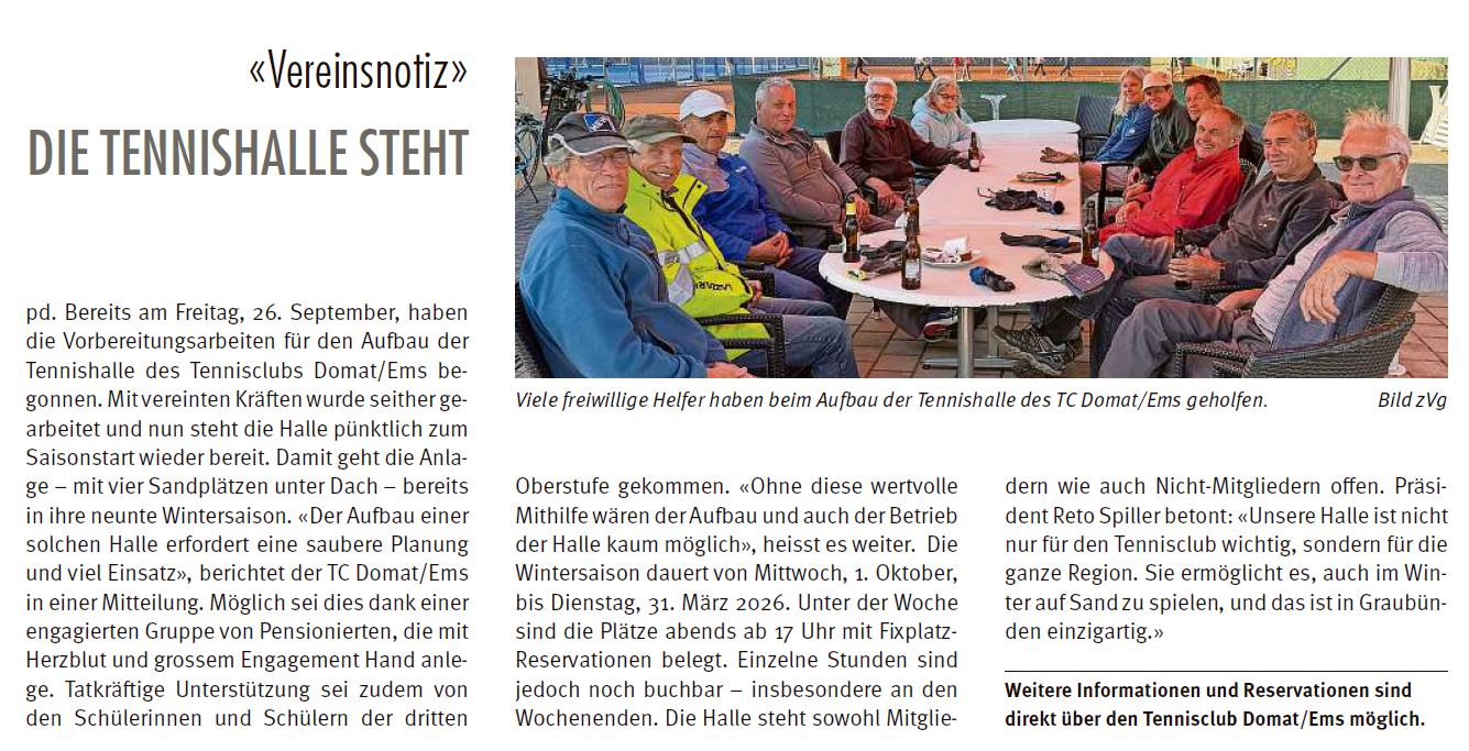 Bericht in der Ruinaulta vom 03.10.2025